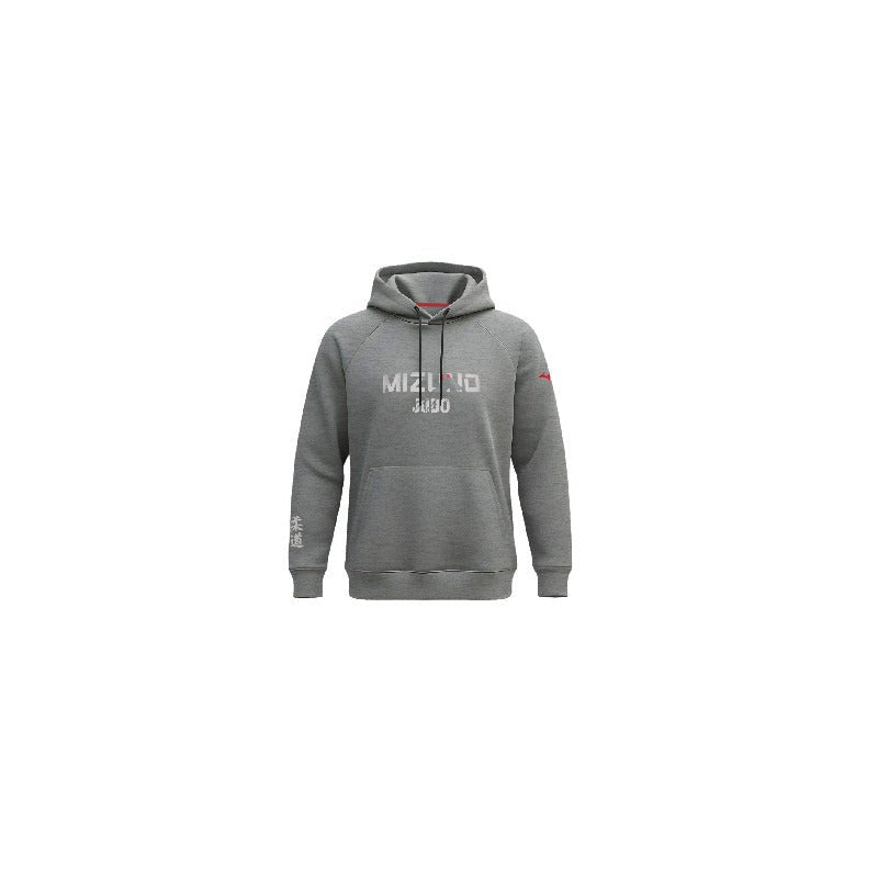 Mizuno Fuji grogia judogi sweatshirt met rode en blauwe details