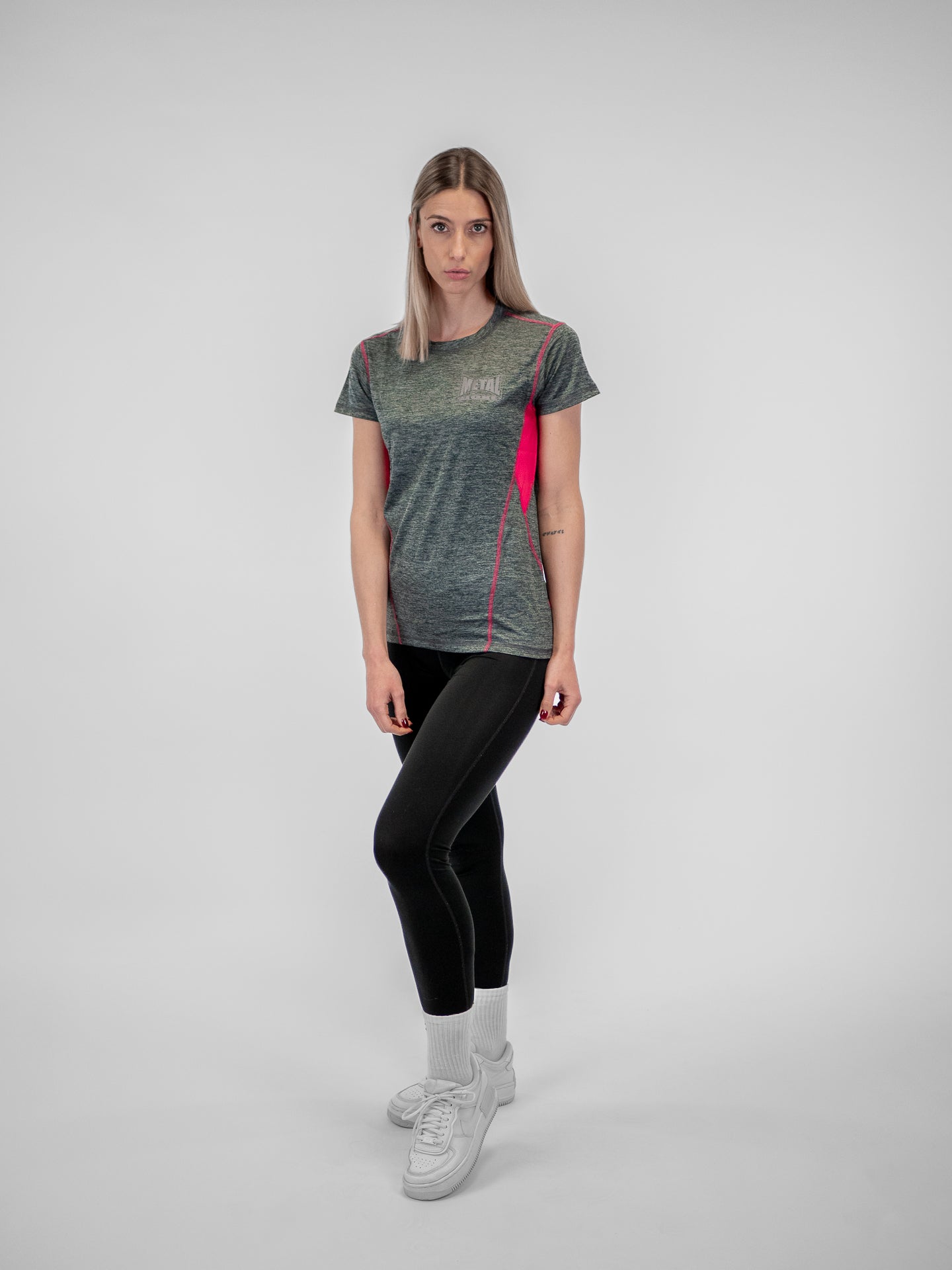T-Shirt tecnica donna Metal Boxe Gray Fuchsia