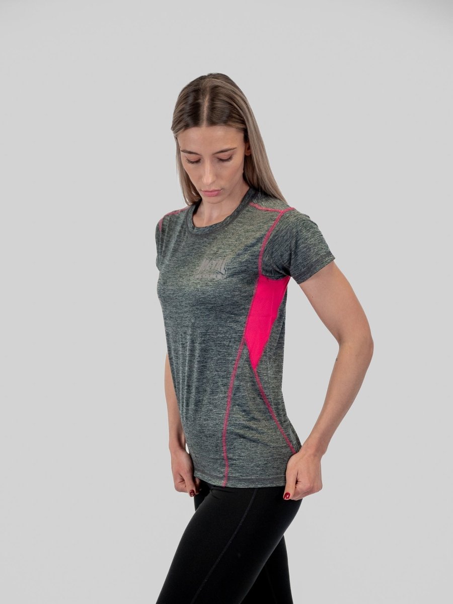 T-Shirt tecnica donna Metal Boxe Gray Fuchsia - Fight Club Store