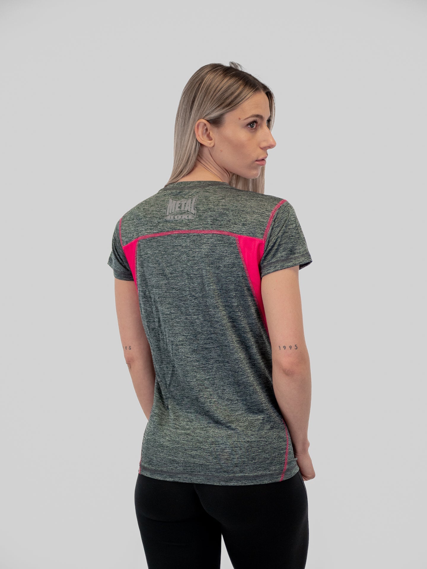 T-Shirt tecnica donna Metal Boxe Gray Fuchsia