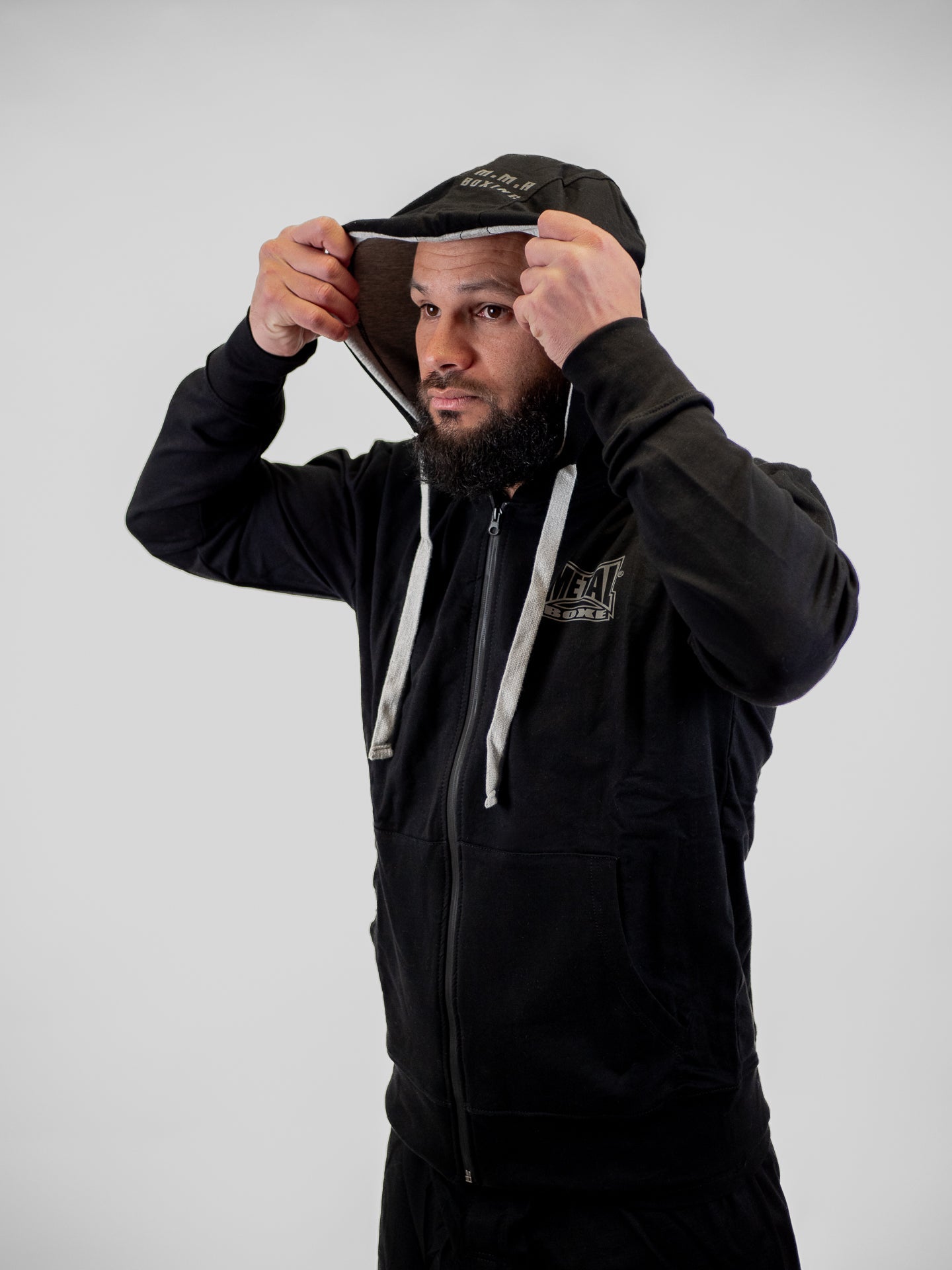Sudadera con capucha Metal Boxe Regular Negra