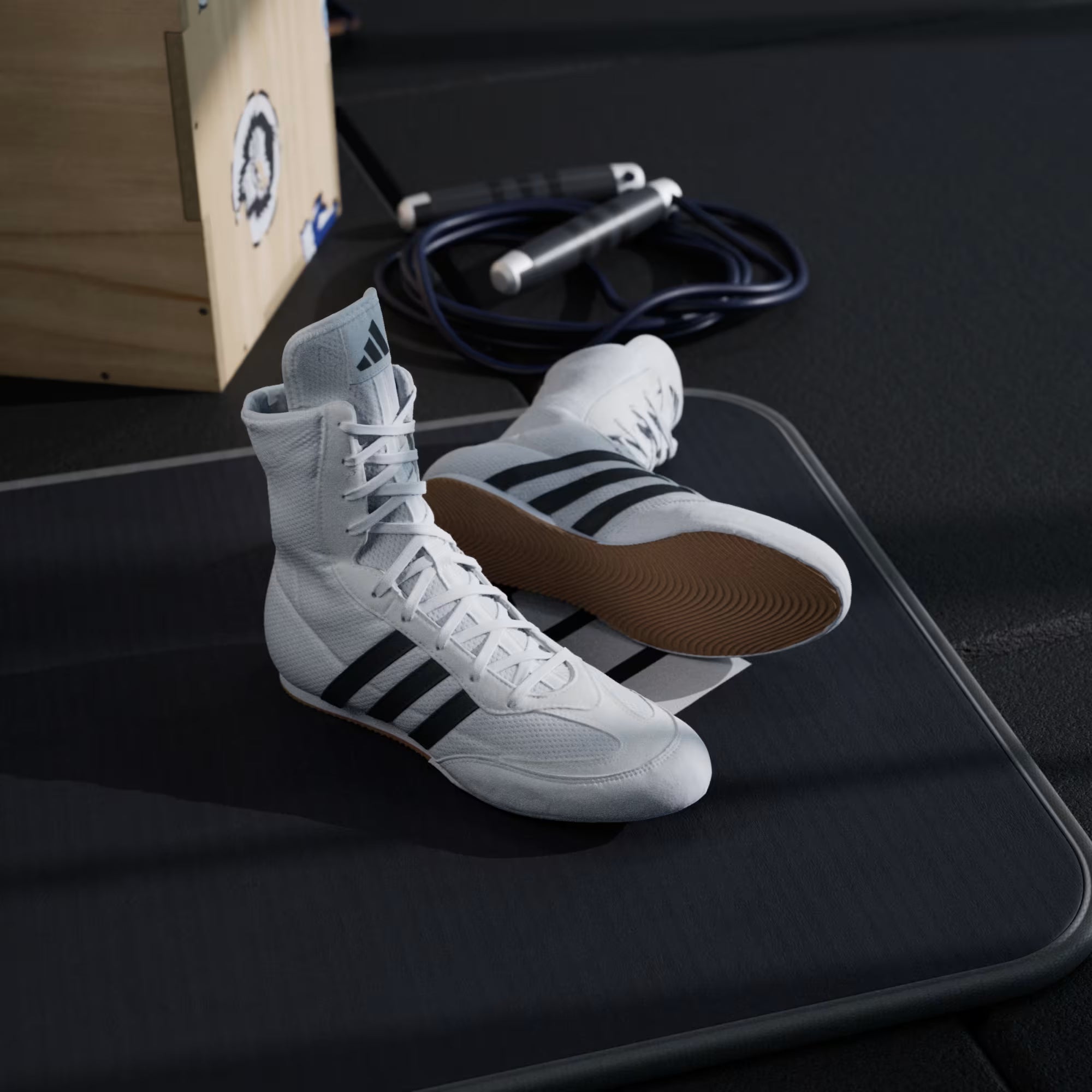 Adidas Box Hog 2 White Boxing Shoes
