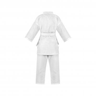 Tampak belakang Karategi Adidas K150 ultra ringan untuk latihan dan kompetisi.