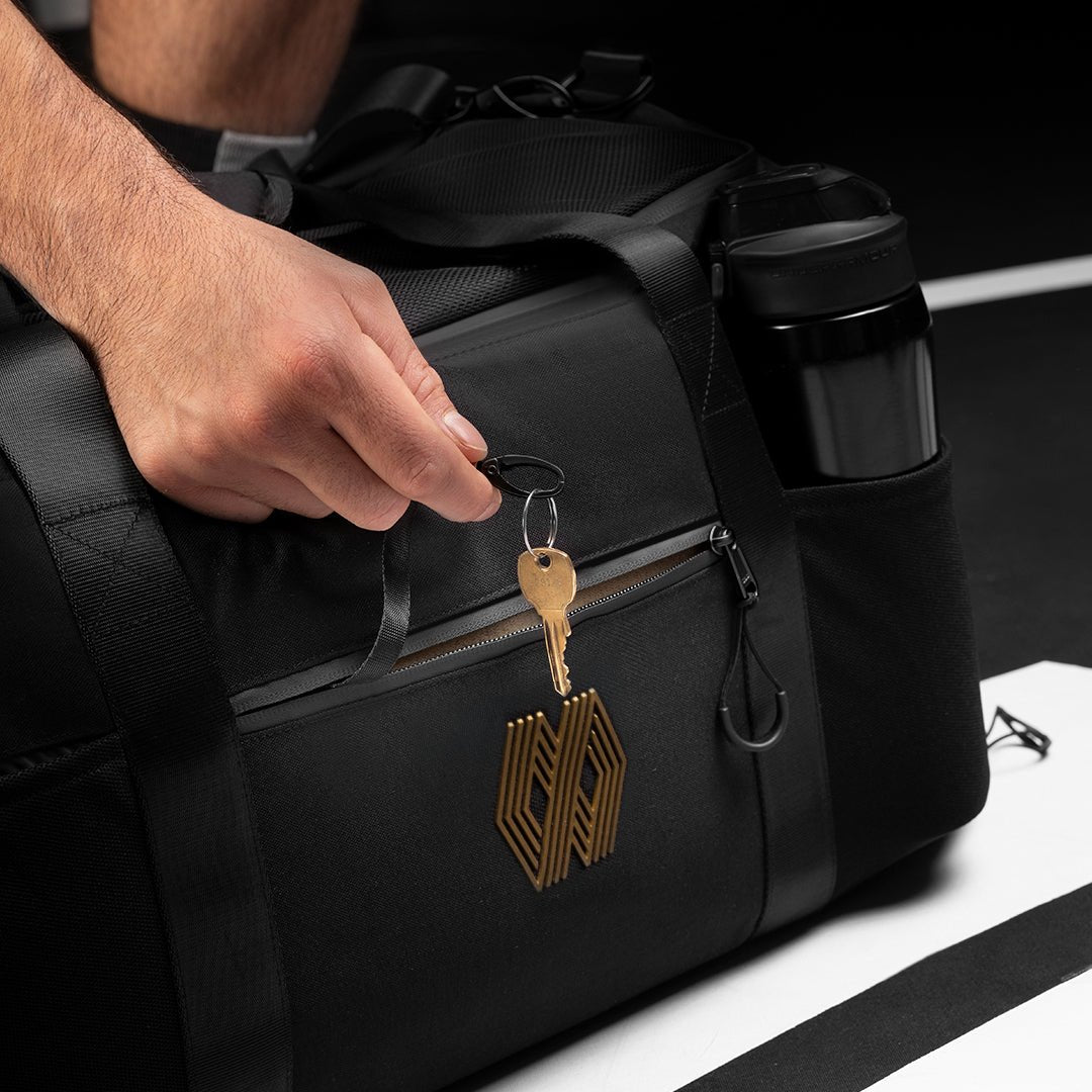 Rear view of the Mayweather Airstream duffle bag with Cordura straps