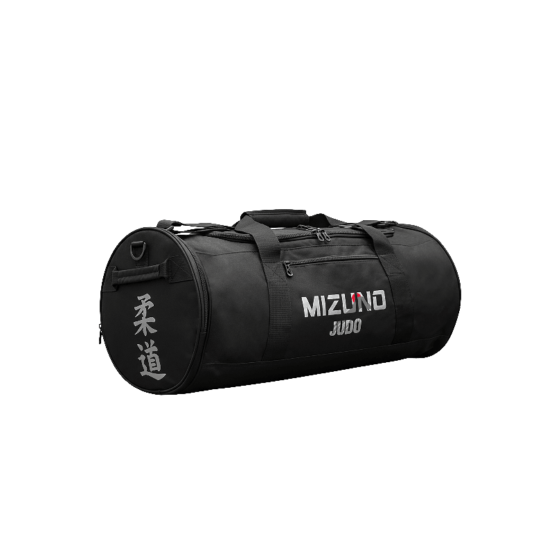 Sportovní taška Mizuno Fuji Judo stříbrná varianta rozměry 65x30x30 cm.