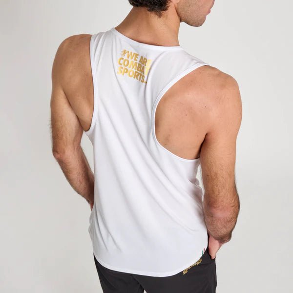 Rear view of the white Leone DNA tank top for maximum summer freshness