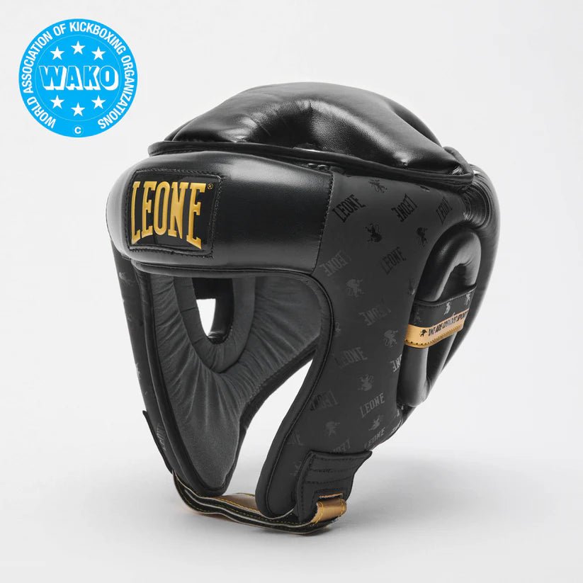Casco WAKO Leone DNA Nero | Omologato Kick Boxing - Fight Club Store