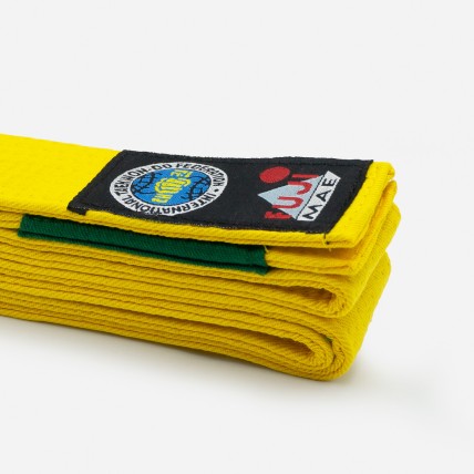 Zweifarbiger Taekwondo ITF Gürtel Fujimae aus Baumwolle