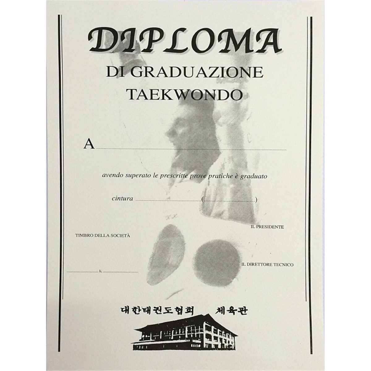 Diploma Taekwondo per Passaggio Cintura - Fight Club Store