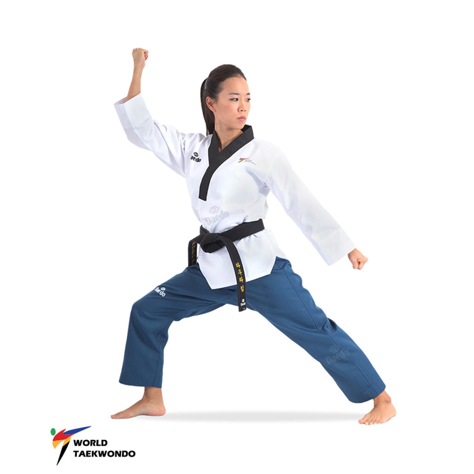 Dobok Poom Women's White-Blue Daedo WT