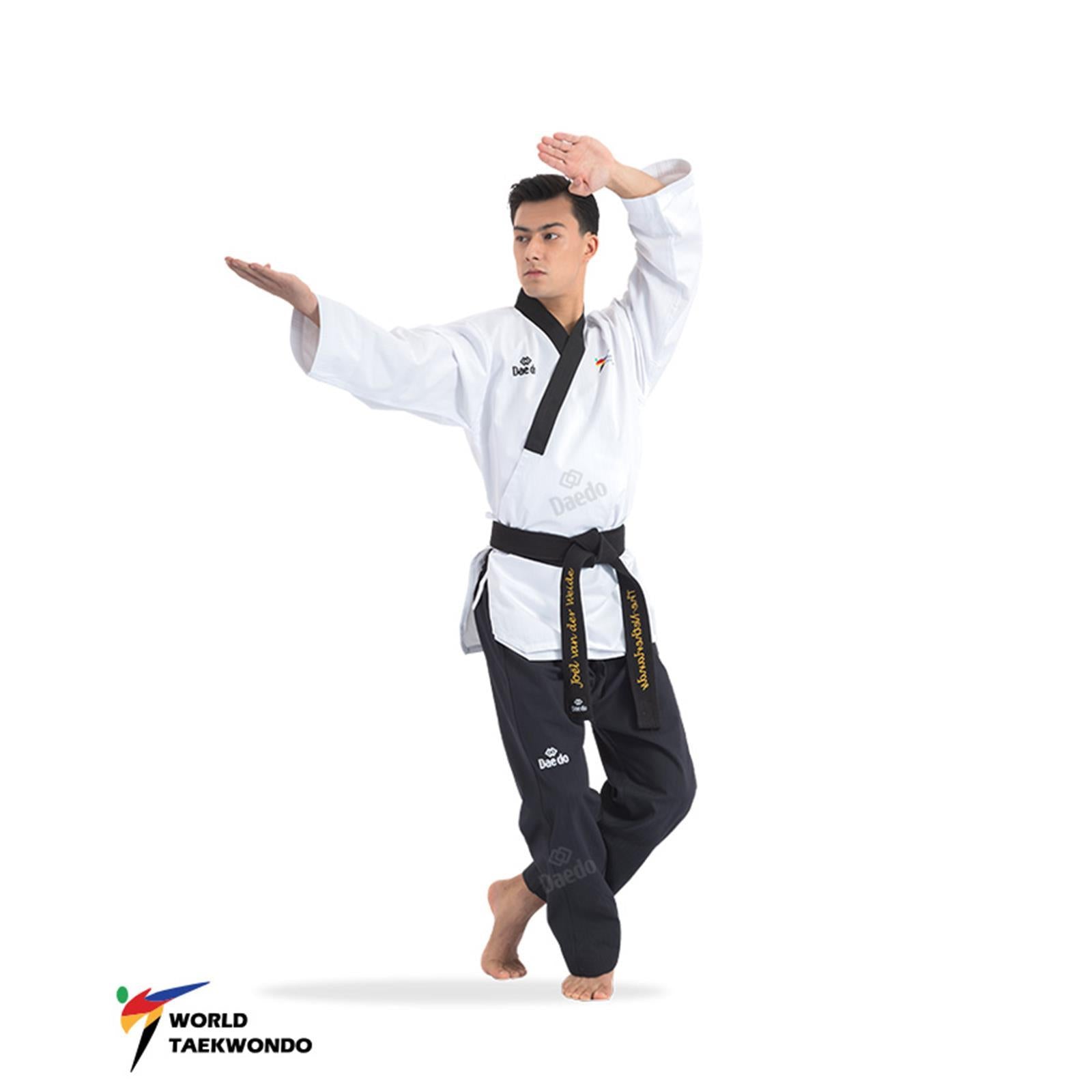 Dobok Poom Men's White-Black Daedo WT