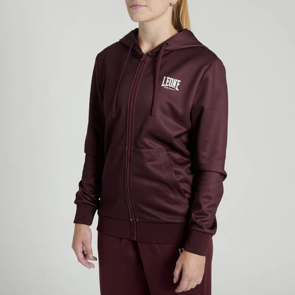 Felpa Donna Leone Logo Cappuccio e Zip