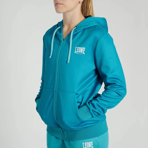 Felpa Donna Leone Logo Cappuccio e Zip - Fight Club Store