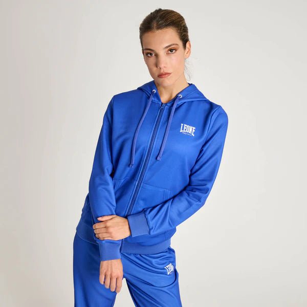 Front view of the Leone 1947 Logo Lightweight sports sweatshirt in navy blue
