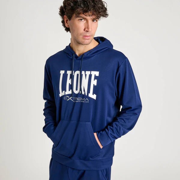 Leone1947 Logo Lightweight technical sweatshirt with hood and dark blue central logo