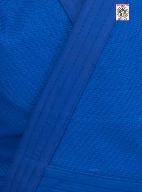 Komplett Judo Daedo-uniform i blå färg med tålig jacka och byxor.