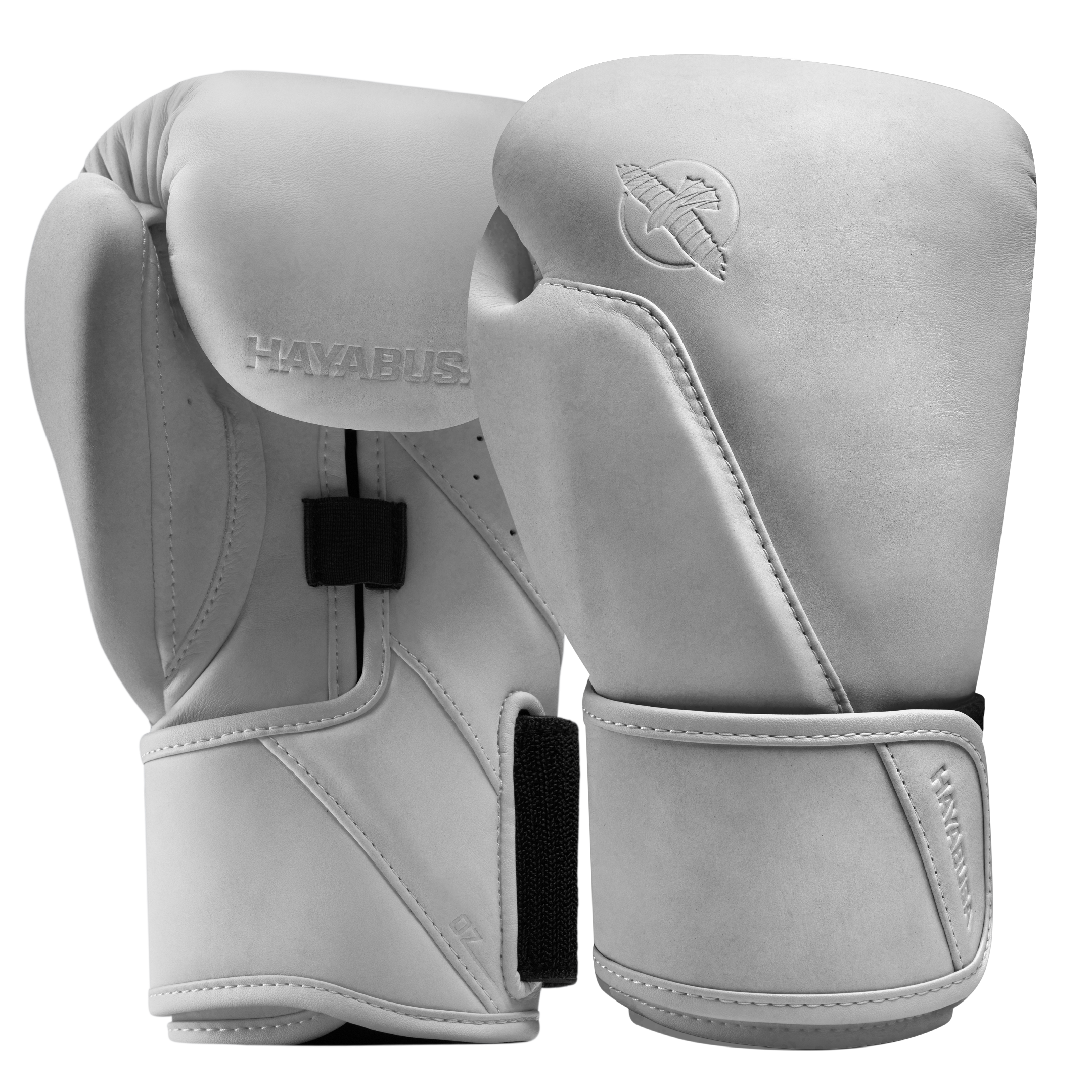 Paio di guanti da boxe Hayabusa T360 color bianco Sea Smoke, pelle anilina di alta qualità