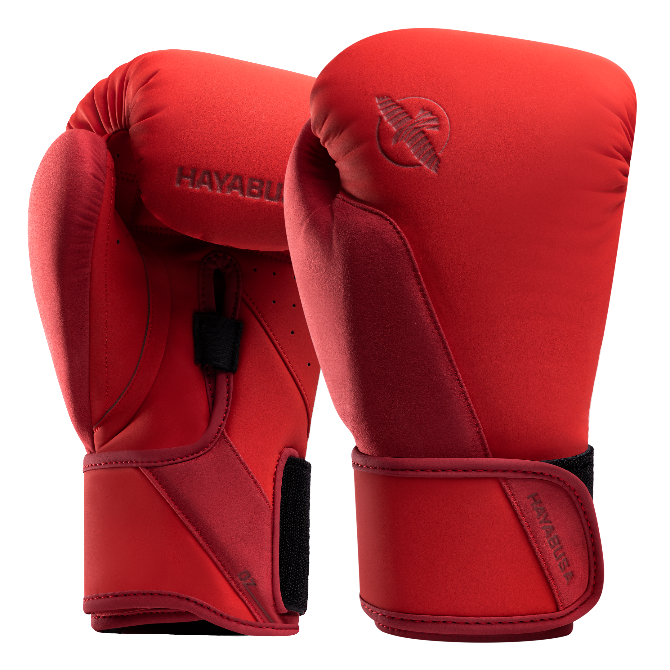 Guanti da boxe Hayabusa T360 rossi visti frontalmente in primo piano