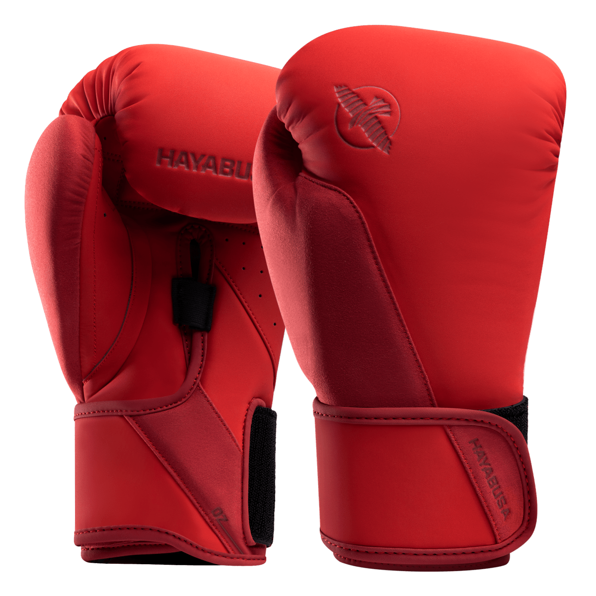 Mănuși roșii de box Hayabusa T360 văzute din față în prim-plan