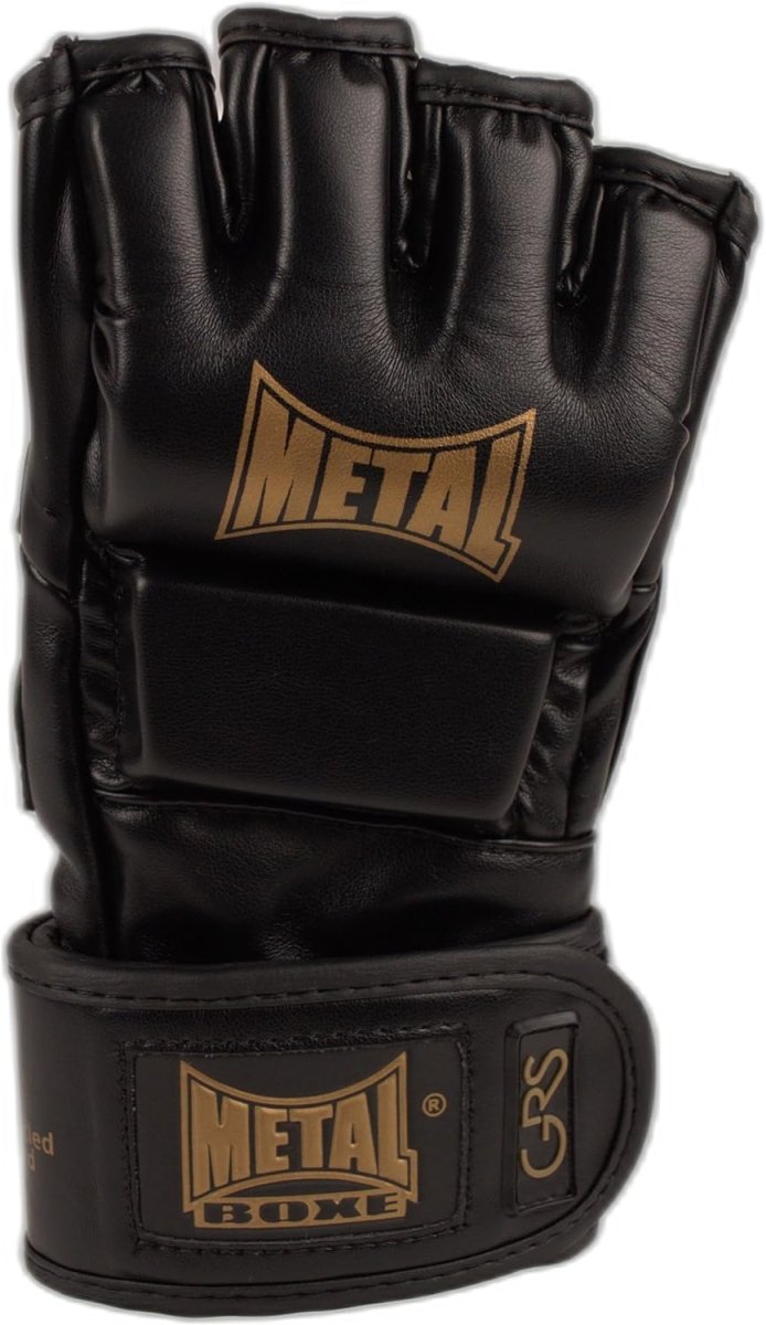 Front view MMA GRS Metal Boxing gloves, recycled materials and kento protection