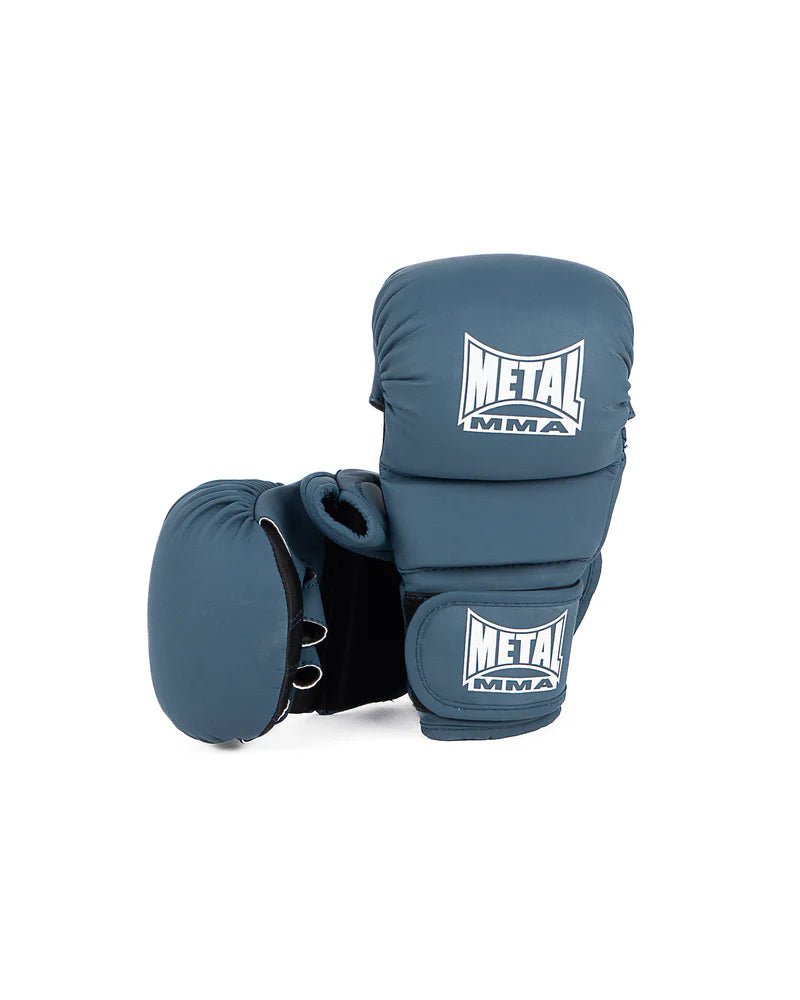 Framifrån MMA Sparring Metal Boxningshandskar The Shell koboltblå proffsskydd