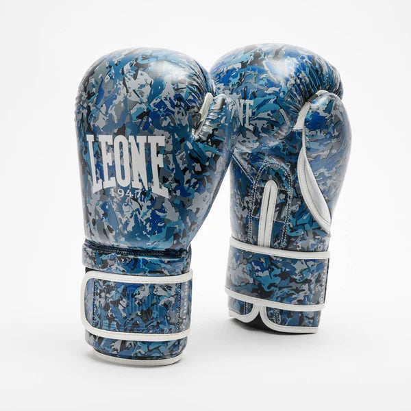 Paire de gants de boxe LEONE Urban Fighter Camo Ice camouflage bleu