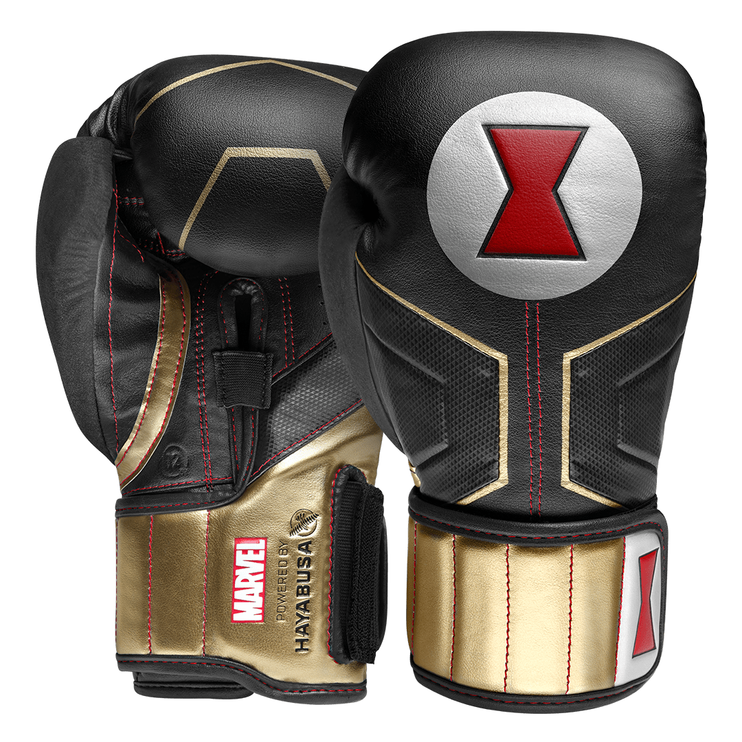 Paire de gants de boxe Hayabusa Marvel Black Widow Hero Elite en noir et rouge