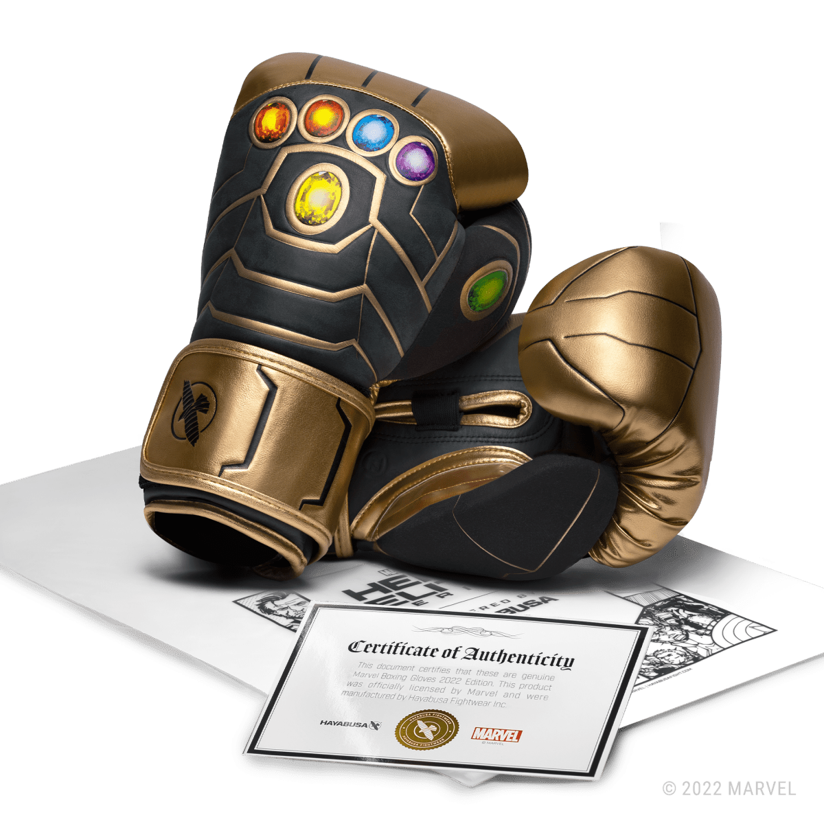 Officiellt äkthetscertifikat för Hayabusa X Marvel-samarbetet för Thanos-handskarna