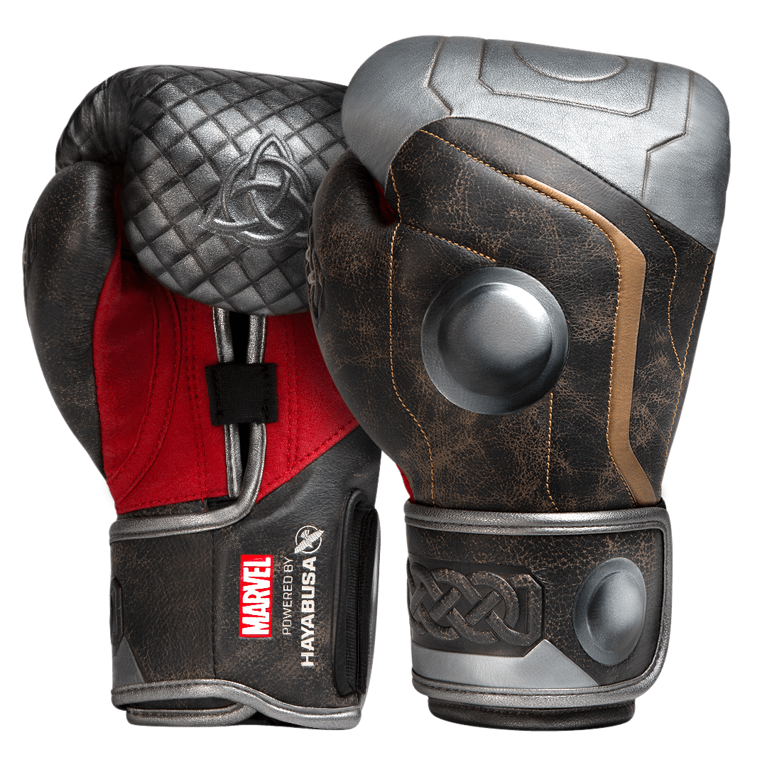 Paire de gants de boxe Hayabusa Marvel Thor Hero Elite marron et argent