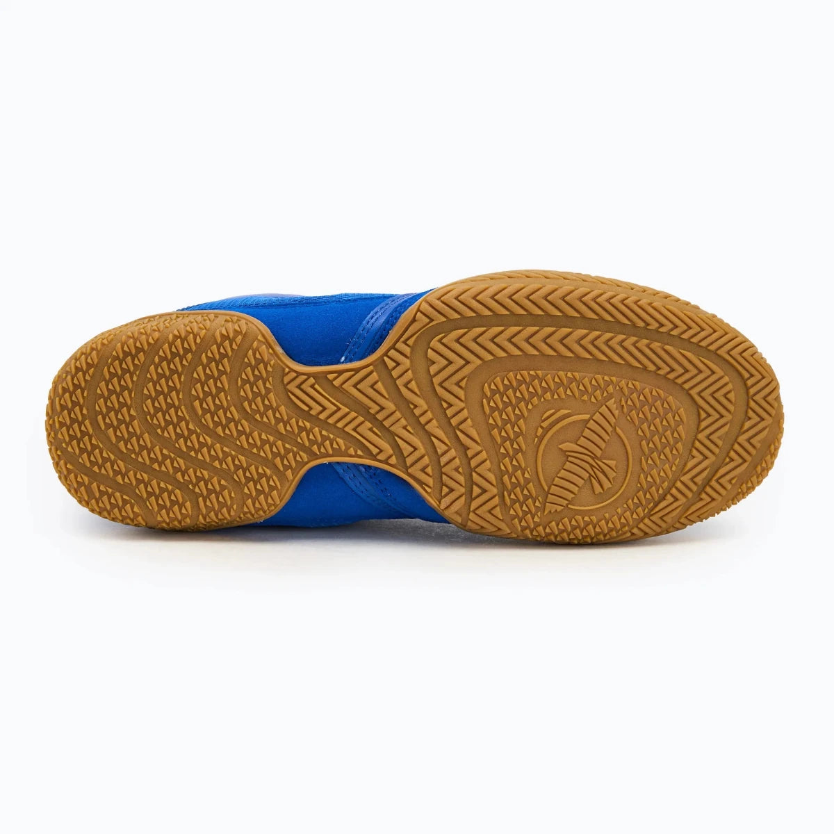 Ankle and heel support Hayabusa Pro boxing shoes blue rear view.