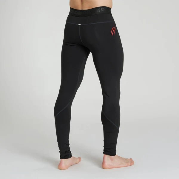 Rear view of black Leone leggings with reinforcement detail