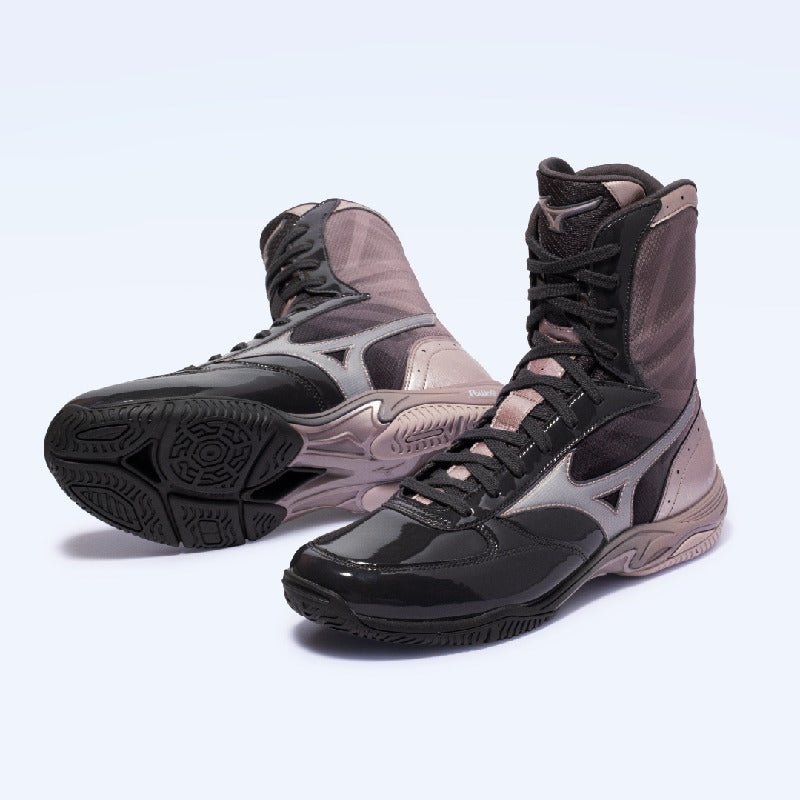 Mizuno Wave Monster Naoya Inoue boxing shoes in black.