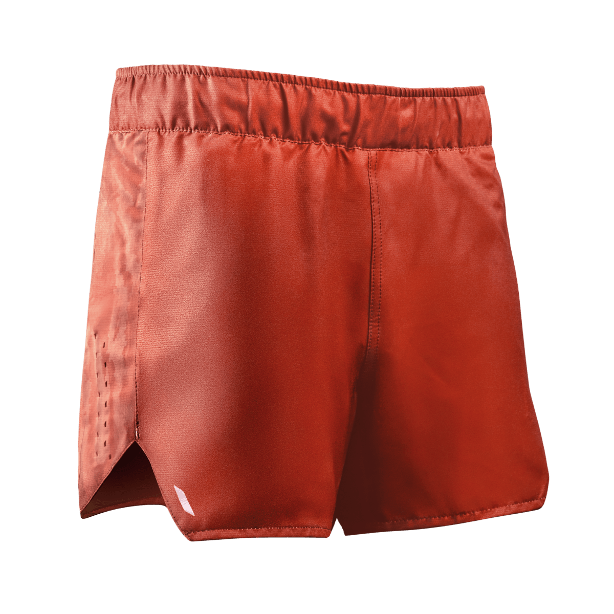Vooraanzicht van de koraaloranje Hayabusa Apex damesshort, levendige uitstraling en maximale technische prestaties