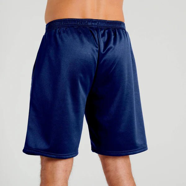 Rear view of the Leone 1947 technical shorts in dark blue