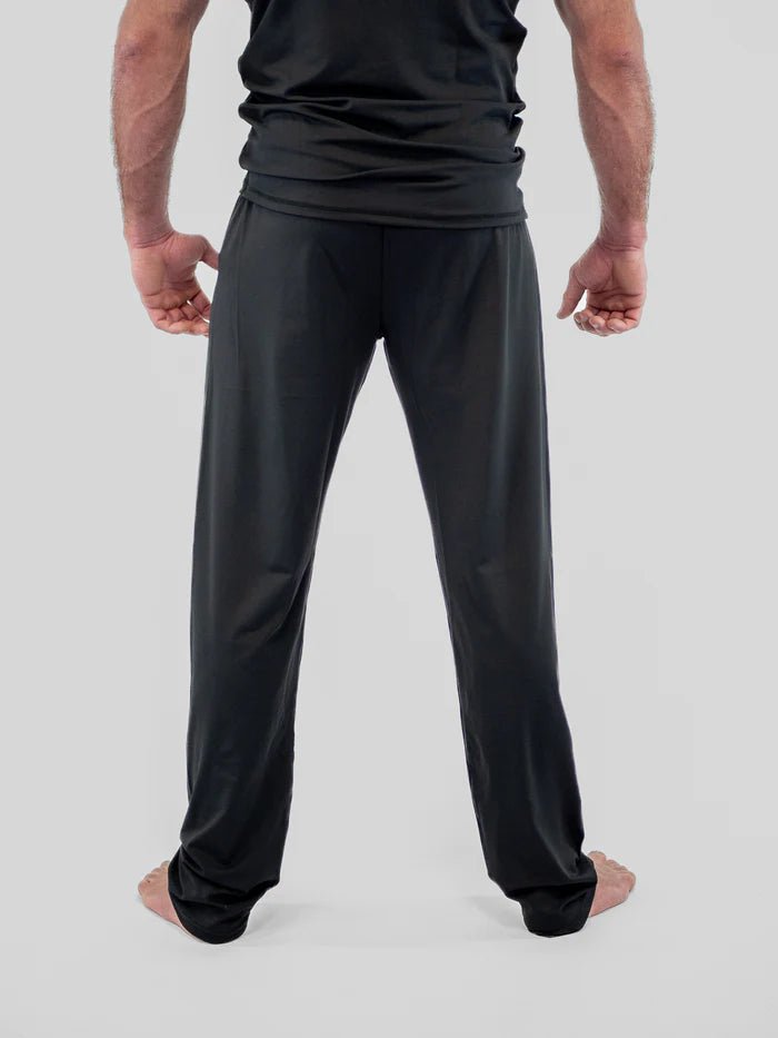 Rear view Savate Metal Boxing pants black ergonomics and comfort