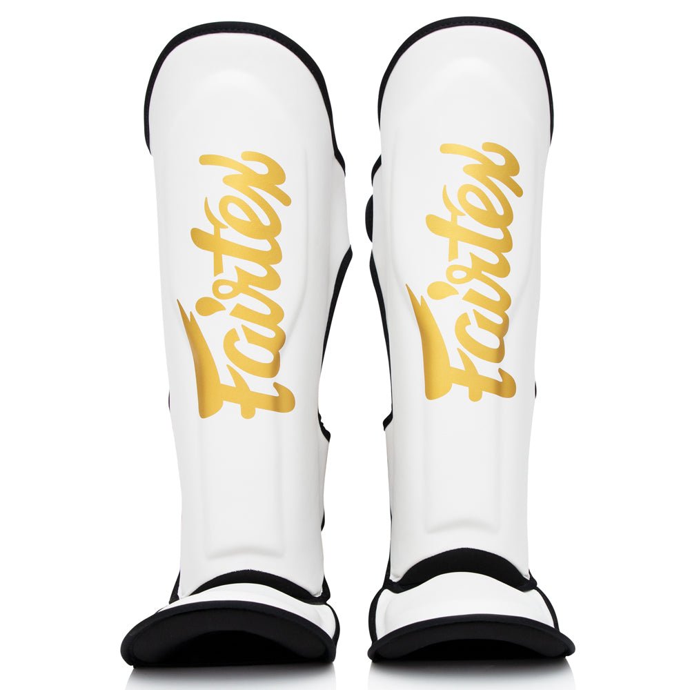 FXB Fairtex professionella benskydd Optisk vit för intensiv sparring