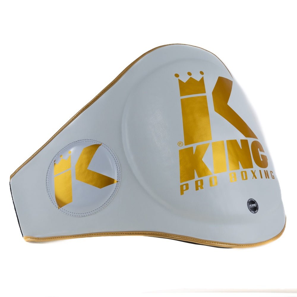 Side view of the white King Pro Boxing Masters Belt showing ergonomics for mobility