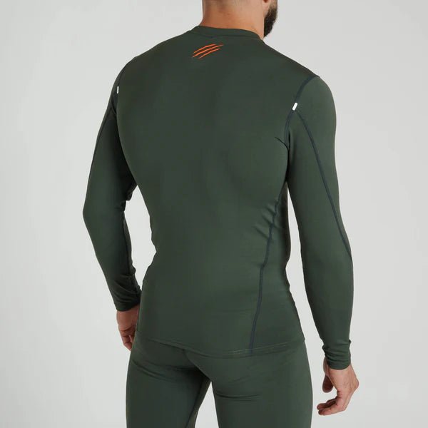 Rear view of the green Leone Primal Instinct rashguard, total protection