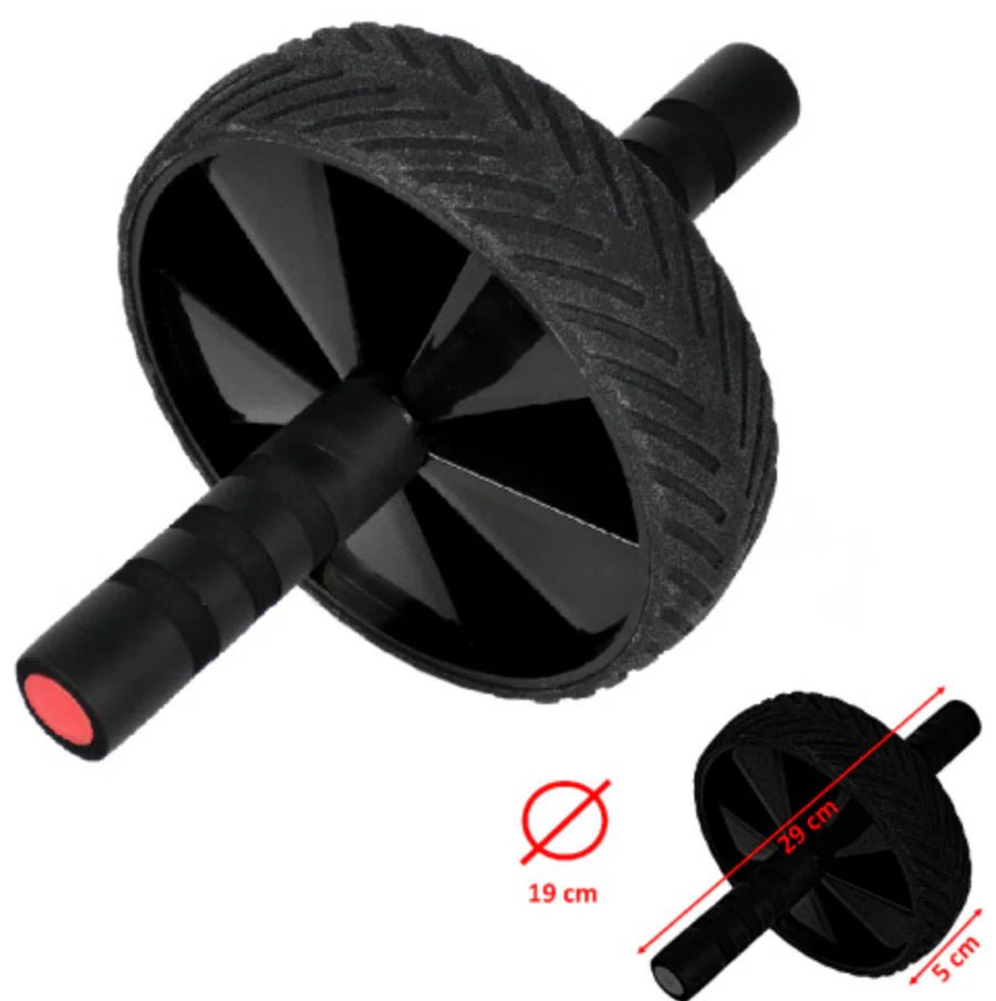 Metal Boxing Duowheel zwart buikwiel met dubbel wiel en ergonomische handvatten