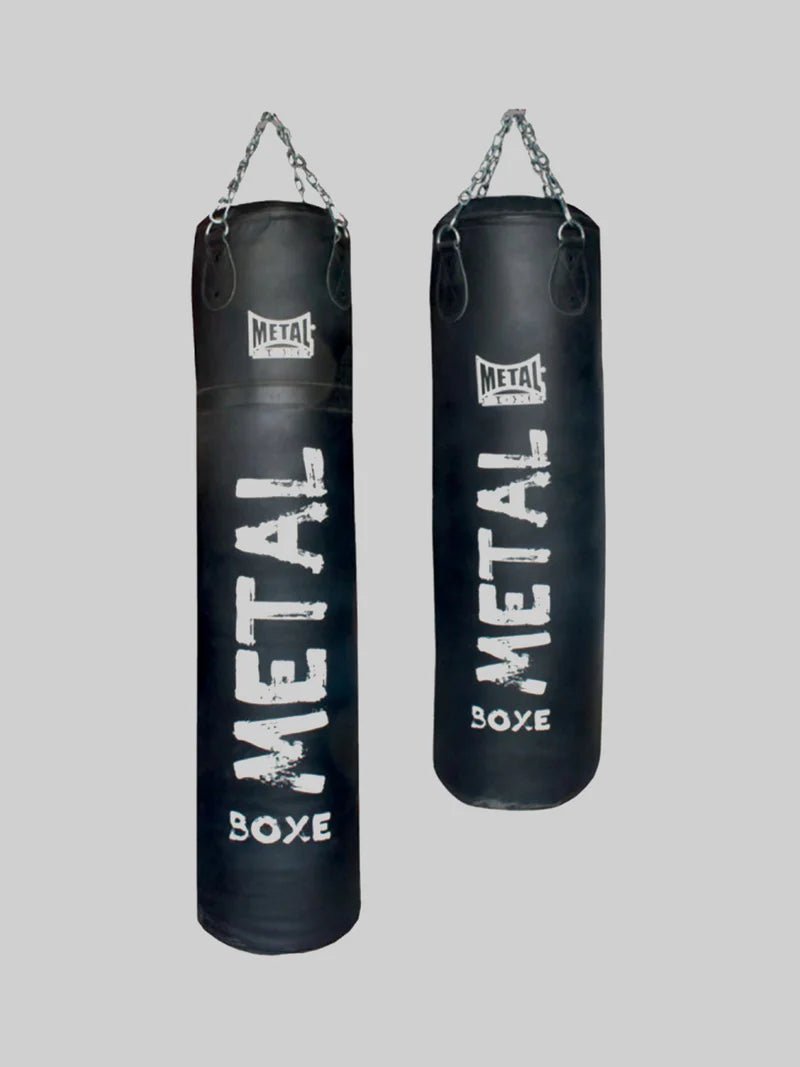 Metal Boxe Heracles bokszak in zwart buffelleer: vergelijking tussen de 120 cm (35 kg) en 160 cm (45 kg) versies