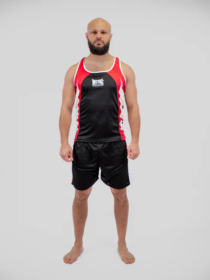 Framifrån boxningstävlingsset Metal Boxe svart