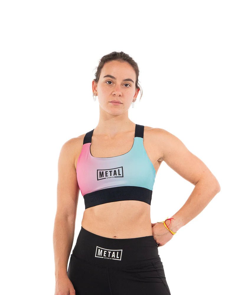 Widok z przodu topu sportowego Metal Boxing Desert Storm w kolorze Miami Vibe, przeznaczonego do sportów walki