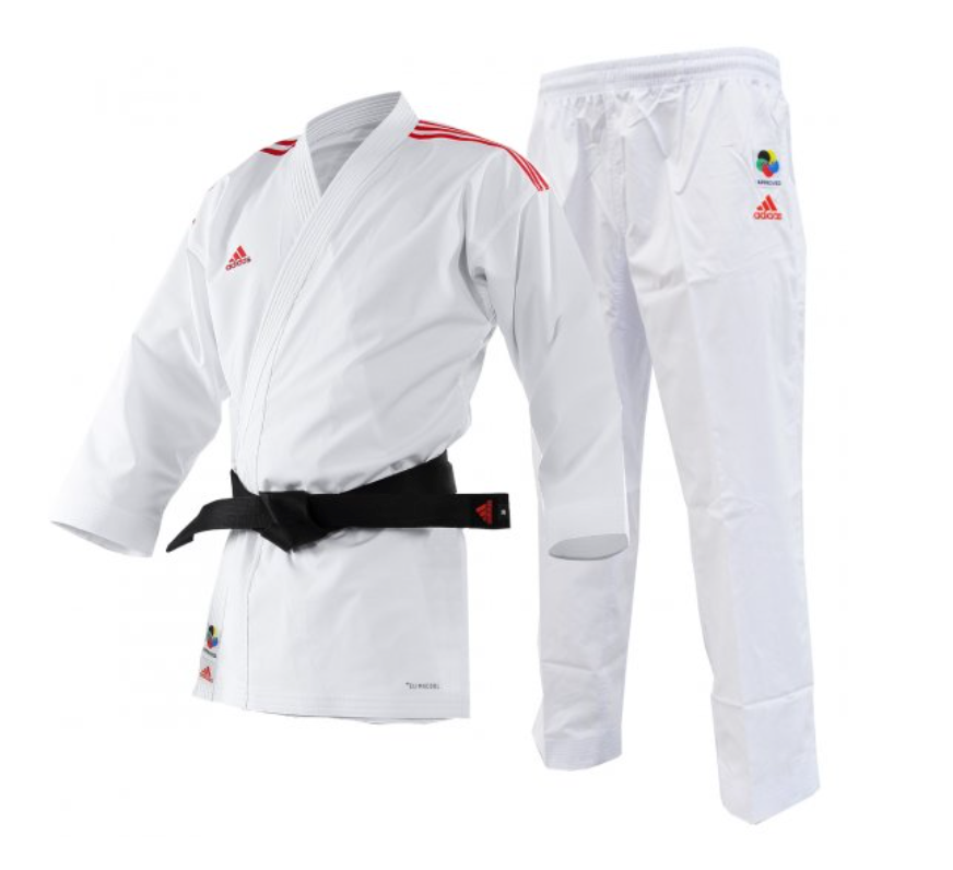 Adidas Adlight Primegreen Karate Gi with Red Stripes