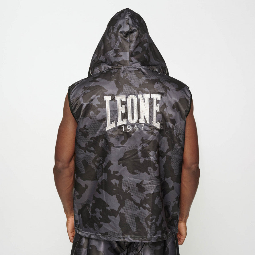 Leone da Ring sleeveless jacket with hood and zip
