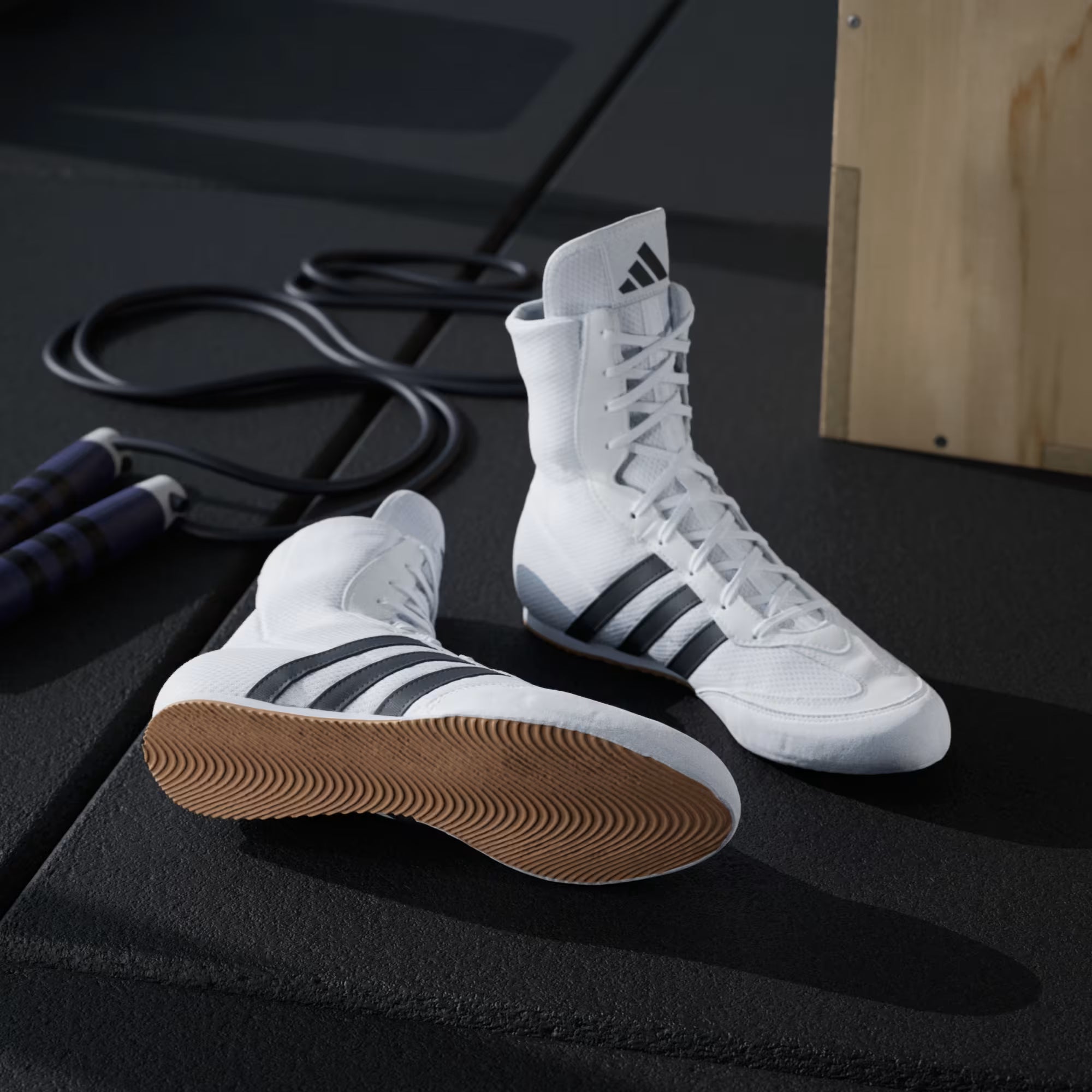 Adidas Box Hog 2 White Boxing Shoes 