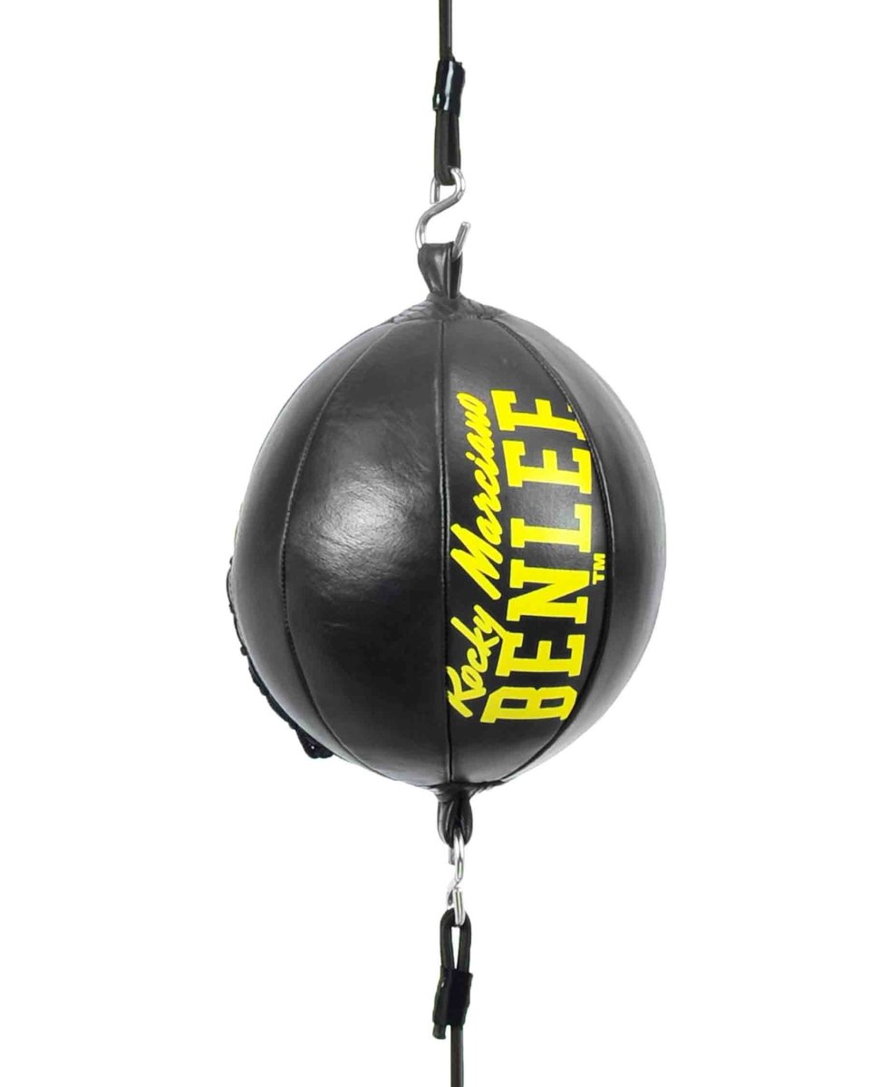 BenLee Rocky Marciano Target Earth-sky-bal in zwart leer en gele logo's