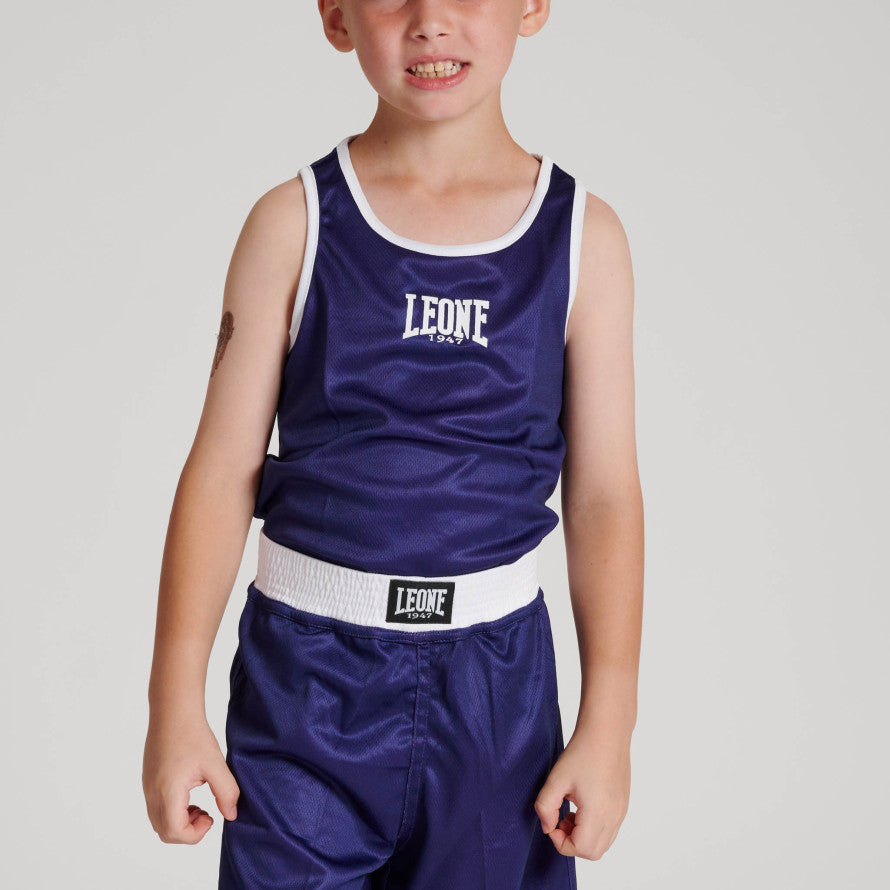 Leone Boxing Tank Top for Kids, Reversible, Red and Blue