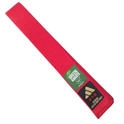 Cinturón de Karate Adidas Elite WKF con Kanji – Rojo o Azul – Algodón