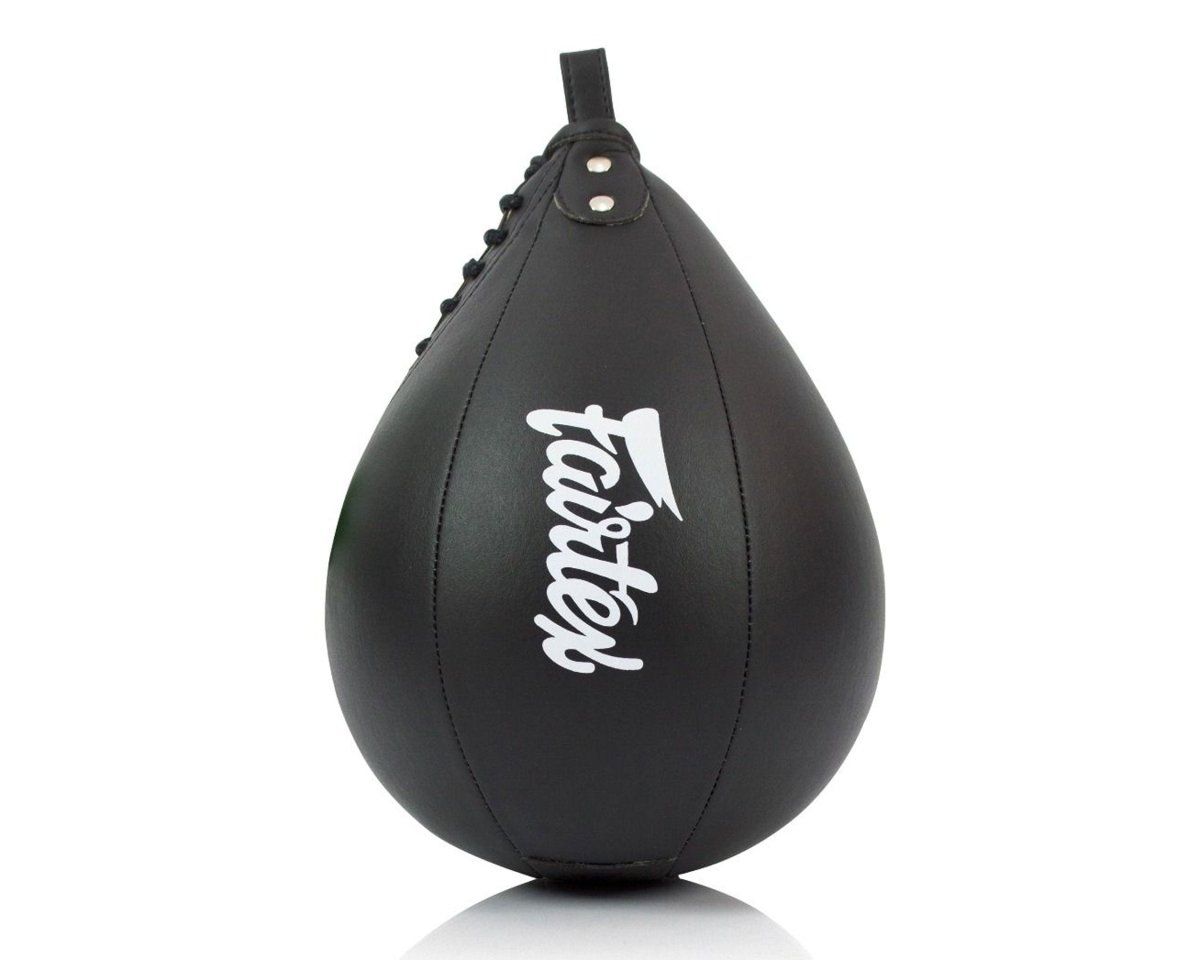 Boxerská hruška Fairtex SB2 v černém mikrovláknu pro rychlost