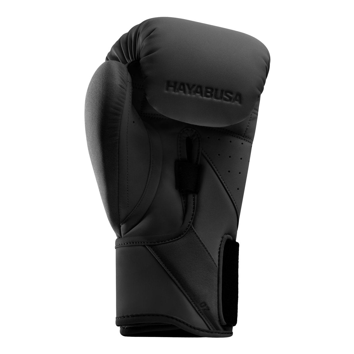 Detaliu al căptușelii și cusăturii premium a mănușilor negre Hayabusa T360